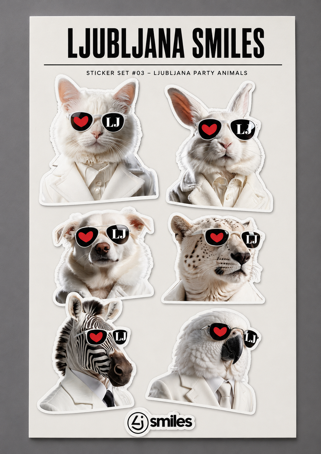 LUBLANA PARTY ANIMALS STICKER SET #03