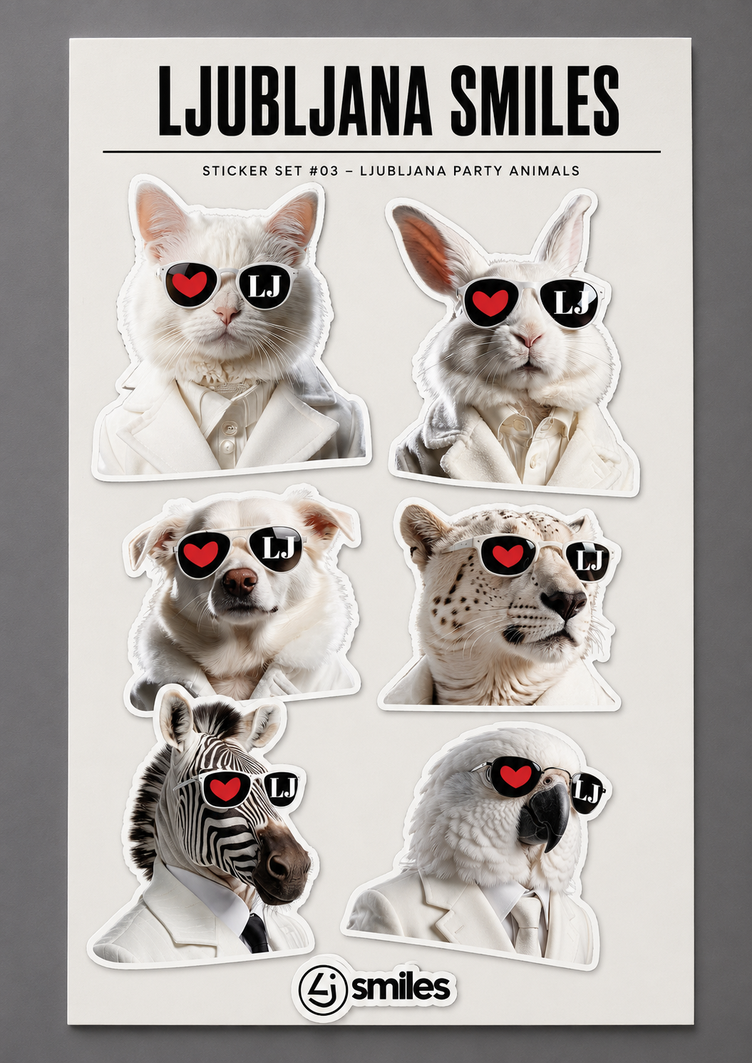 LUBLANA PARTY ANIMALS STICKER SET #03